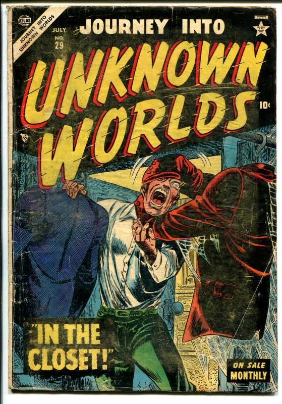 Journey Into Unknown Worlds #29-1954-Atlas-robot-rockets-werewolf-dinosaur-G/VG