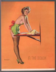 Gil Elvgren Pin-Up Print : In The Dough-1950's original calendar print-VF