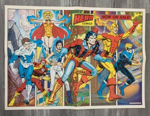 1987 HERO COMICS 22x16 Promo Poster FVF 7.0 Champions / Captain Thunder