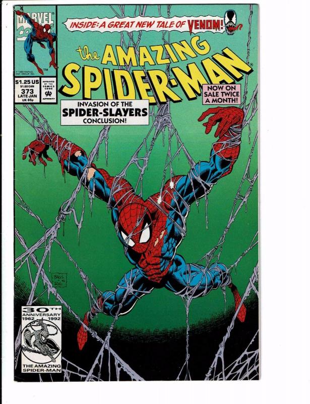 Amazing Spider-Man #373 VF Marvel Comic Book Venom Carnage Black Cat Octopus J59