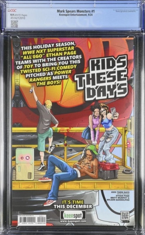 MARK SPEARS MONSTERS #1 CGC 9.9
