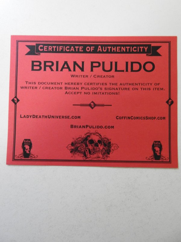 Lady Death: Dark Millennium #1 Calabera Edition NM Condition! Signed W/ COA!