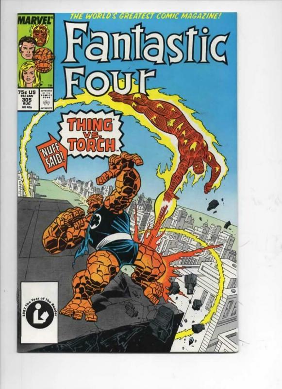 FANTASTIC FOUR #305 VF/NM Torch vs Thing, Buscema, 1961 1987 Marvel