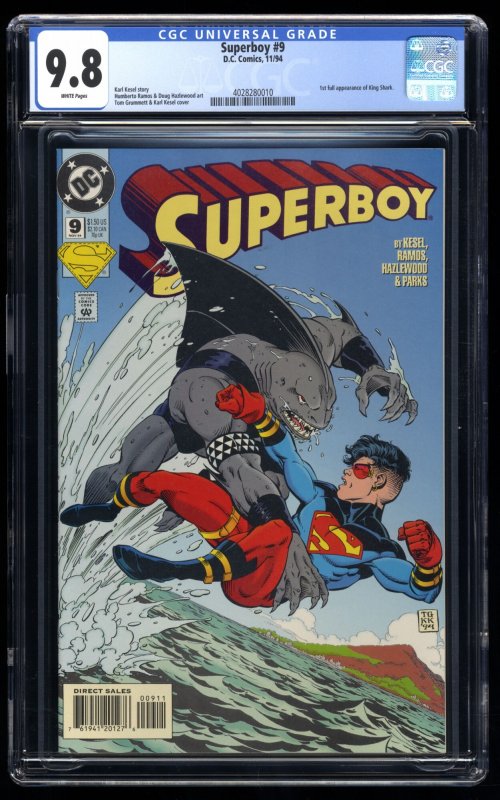 Superboy (1994) #9 CGC NM/M 9.8 White Pages 1st Appearance King Shark!