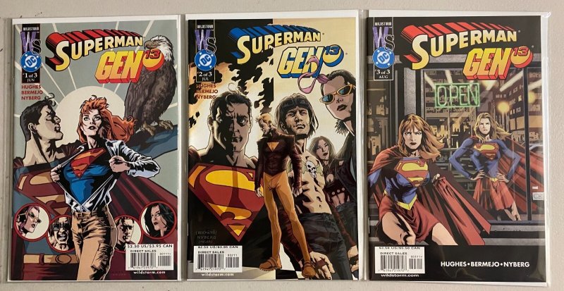 Superman Gen 13 set #1-3 DC / Wildstorm (8.5 VF+) (2000)