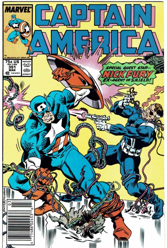 Captain America #351  Nick Fury  Newsstand  NM