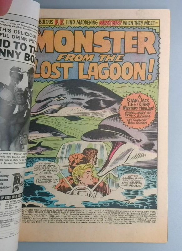 Fantastic Four #97 VF 1st Monster from the Lost Lagoon Marvel 1970 BW1