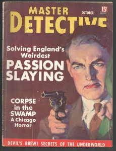 Master Detective 10/1936-Dalton Stevens gunman cover-Devil's Brew secrets o...