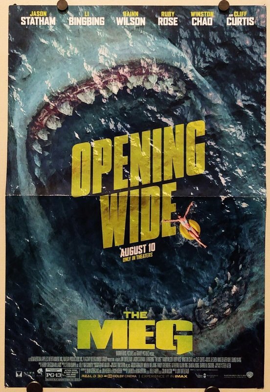 The Meg 17 x 11.5 Movie Promo Poster | Folded Poster | New! [FP185] 