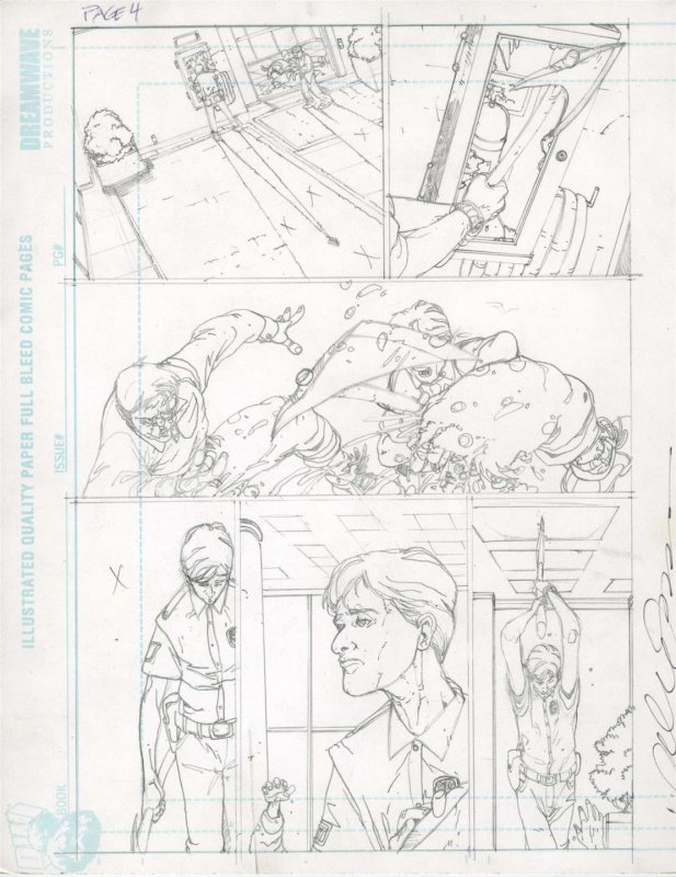 Trailer Park of Terror 2 pg4 Six Bullets Original Pencil art Alex Sanchez HORROR