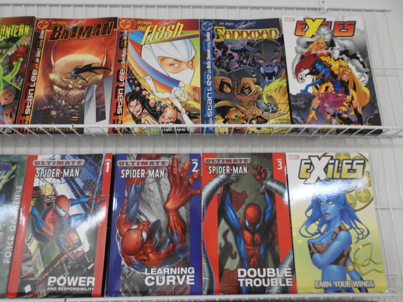 Huge Lot 51 TPB's W/ Spider-Man, Exiles, +More! Avg VF Condition!