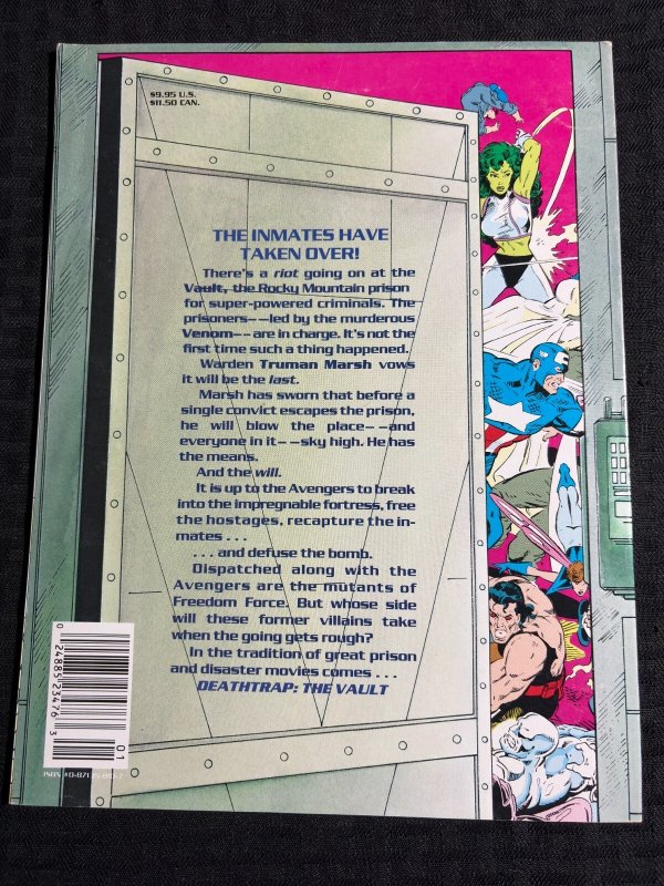 1991 AVENGERS Death Trap The Vault SC FVF 7.0 1st SIGNED by Danny Fingeroth