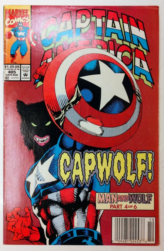 Captain America #405 (8.0, 1992) NEWSSTAND, Captain America transforms into a...