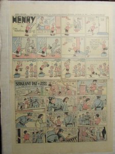 1943 Oct 24 SUNDAY COMIC PAGE 15x21 FN 6.0 Popeye / Henry / Sergeant Pat