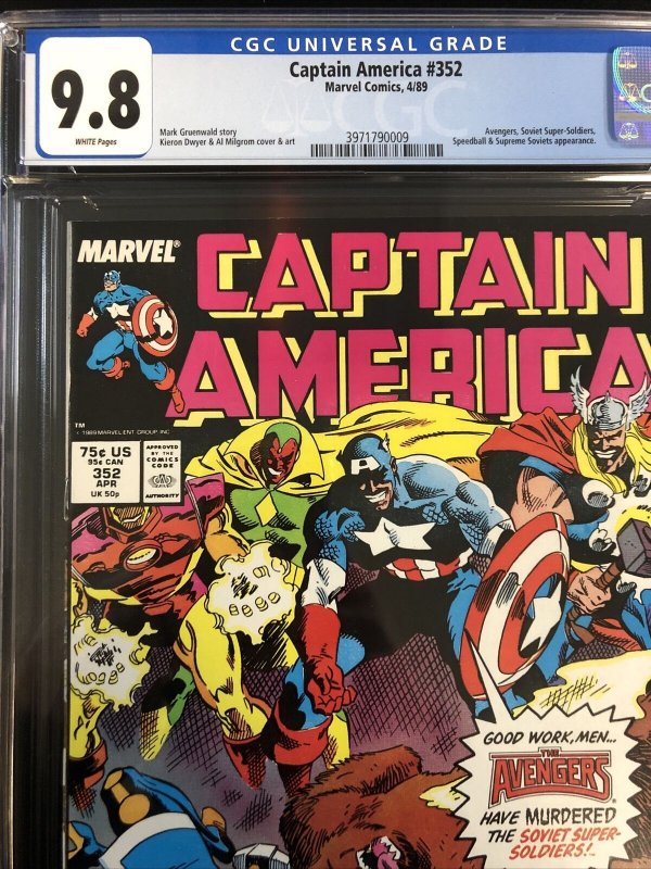 Captain America (1989) # 352 (CGC 9.8 WP) | Avengers App | Census=14