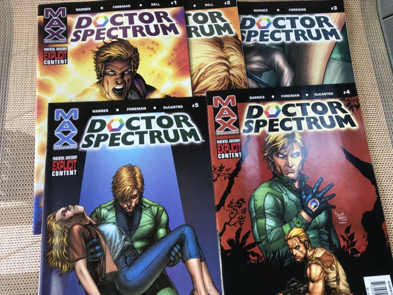 Doctor Spectrum #1, 2, 3, 4, 5 lot / run : Marvel Max 2005 VF’s; Sara Barnes