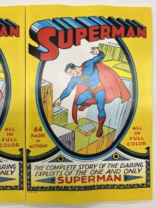 SUPERMAN #1 (3x COPIES) FACSIMILE REPRINT 2022 ORIGIN SHUSTER NM COVER DC COMICS
