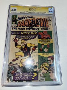 Daredevil (1964) # 1 (CGC 4.0 OWP) 1st App Daredevil + Signed Stan Lee