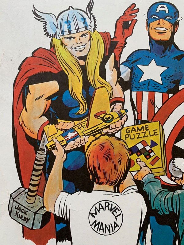 Vintage 1969 JACK KIRBY MARVEL SUPERHEROES TOYS FOR TOTS Poster! MARVELMANIA!