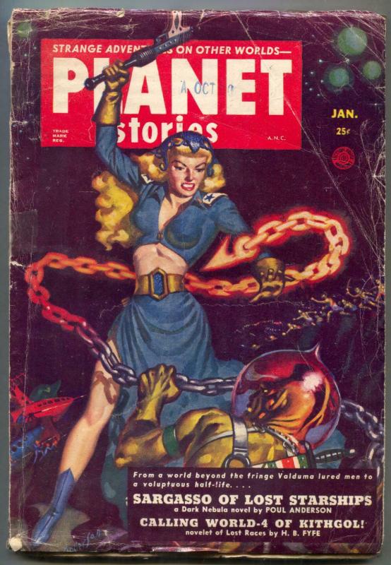 Planet Stories Pulp January 1952-Sargasso of Lost Starships VG