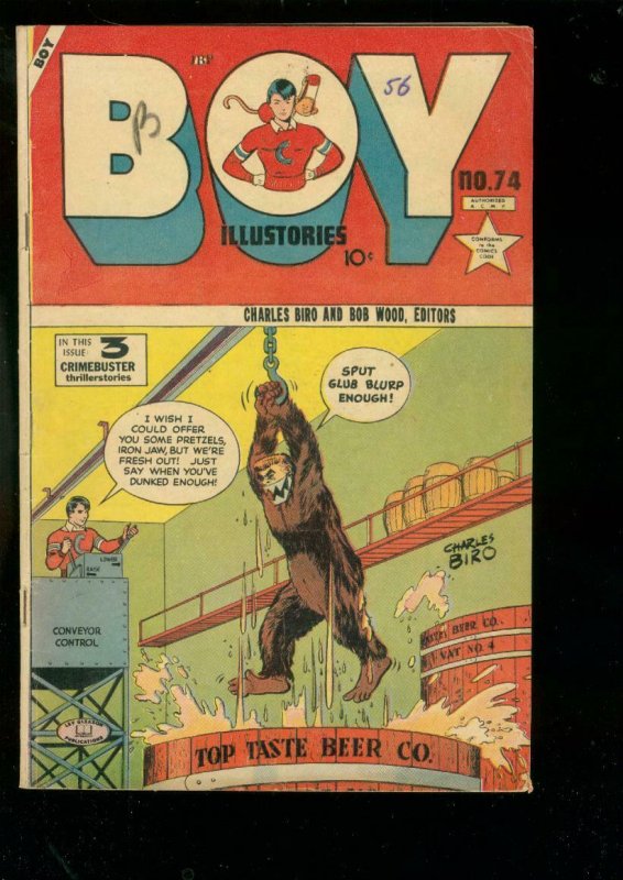 BOY COMICS #74 1952-CHARLES BIRO-IRON JAW-BEER COVER VG