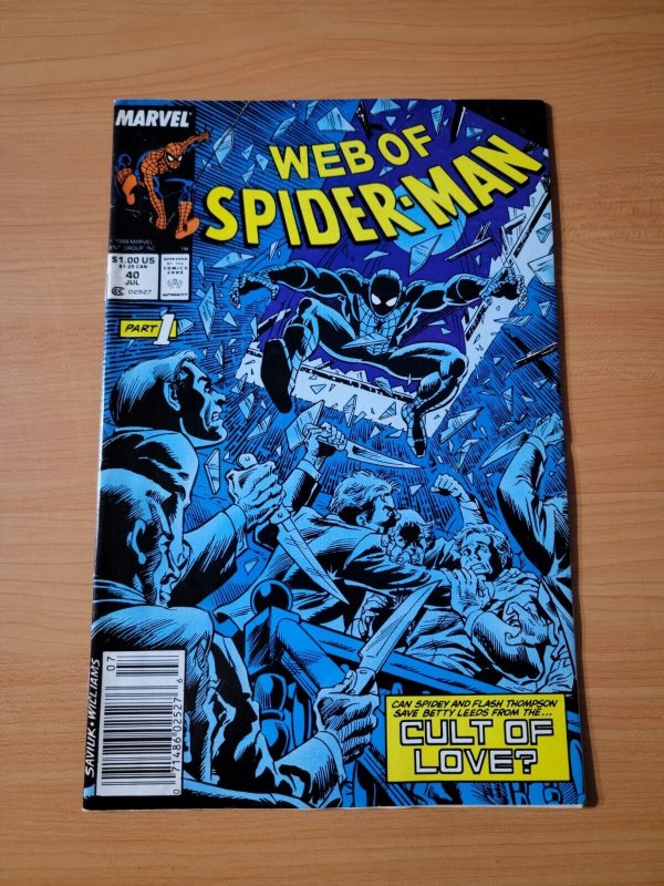 Web of Spider-Man #40 Newsstand Variant ~ VF - NEAR MINT NM ~ 1988 Marvel