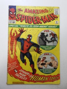 The Amazing Spider-Man #8 (1964) GD+ Condition ink fc, tape stains fc
