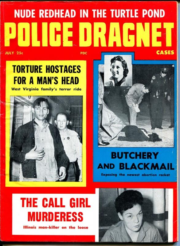 Police Dragnet Cases 7/1959-murder-terror-mystery-call girls-VG