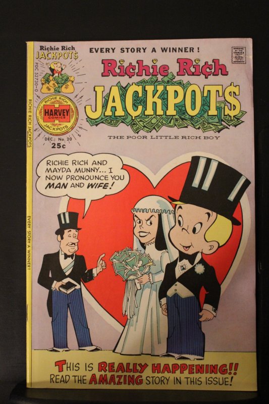 Richie Rich Jackpots #20 (1975) High-Grade NM- Richie Marries older woman cover?