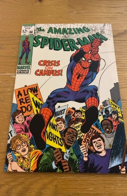 The Amazing Spider-Man #68 (1969)crisis on campus 8.0