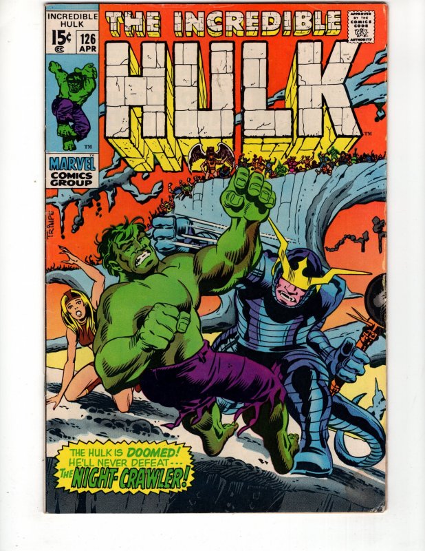 The Incredible Hulk #126 (1970) THE NIGHTCRAWLER !!! / ID#290