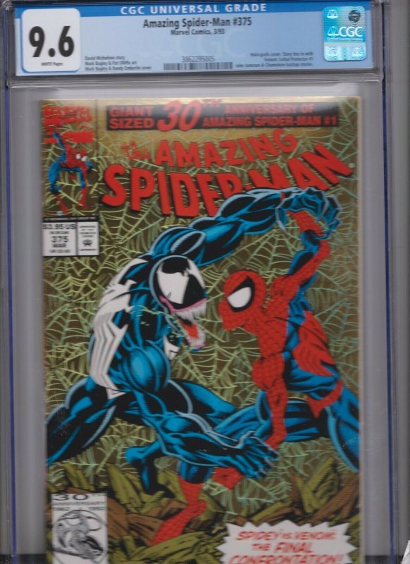 AMAZING SPIDER-MAN #375 CGC 9.6 WP / HOLO-CVR / BRAND NEW SLAB / MY LAST ONE