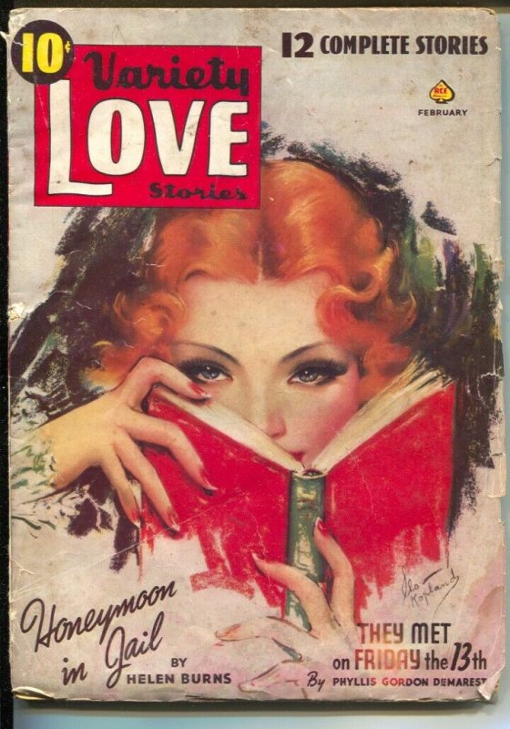 Variety Love Stories 2/1940-Kopland pin-up cover-Helen Burns-Phyllis Denarest-G/