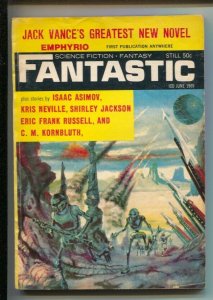 Fantastic 6/1969-Robot pulp cover-Jack Vance-Isaac Asimov-Pulp thrills-VG+