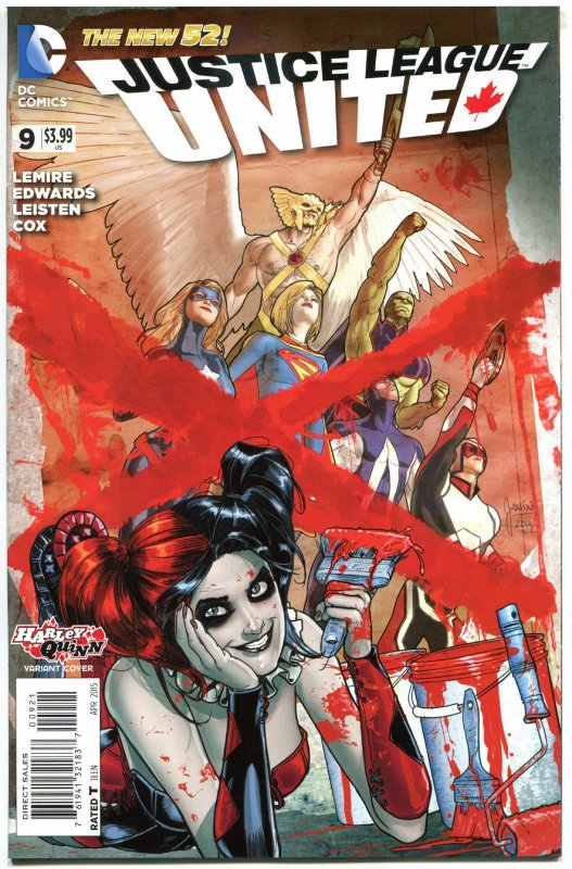 JUSTICE LEAGUE UNITED #9, NM, Harley Quinn, 2014, New 52, Variant, Jeff Lemire