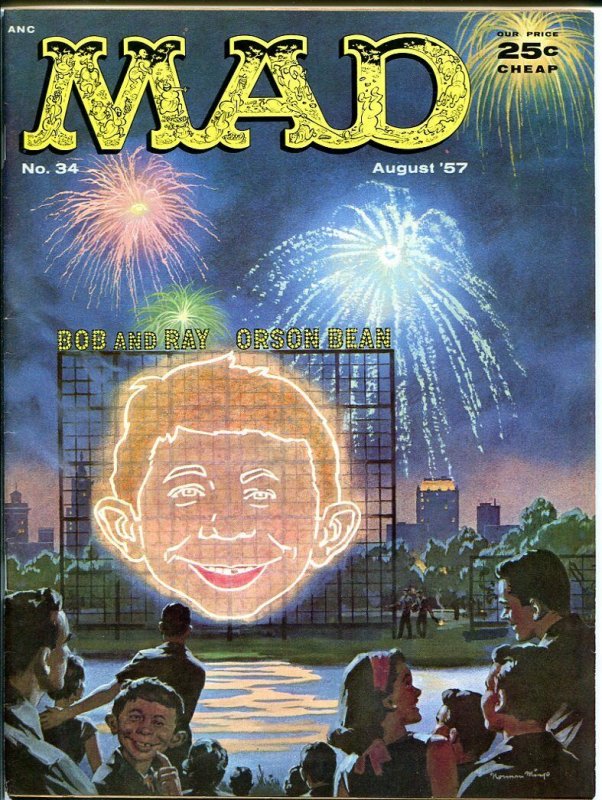 MAD MAGAZINE #34-JACK DAVIS-ALFRED E. NEUMAN FN/VF 