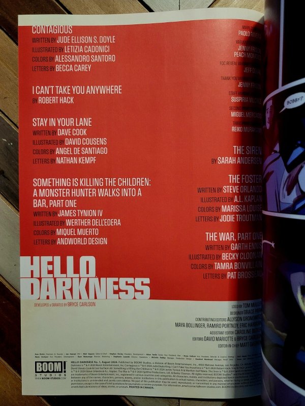 Hello Darkness #1-2 (Boom 2024) 1st 2 Issues Brand New Horror Anthology Series
