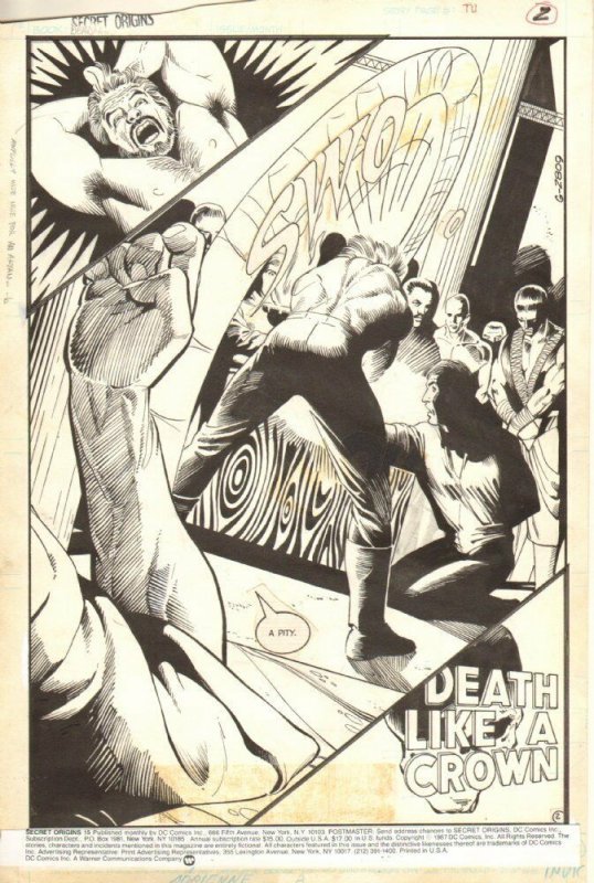 Secret Origins #15 p.2 - 'Death Like a Crown' Title Splash - 1987 Kevin Maguire