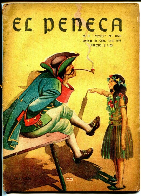 El Peneca #1822-11/13/1943-from Chile includes Sandar-Tarzan imitator-FR