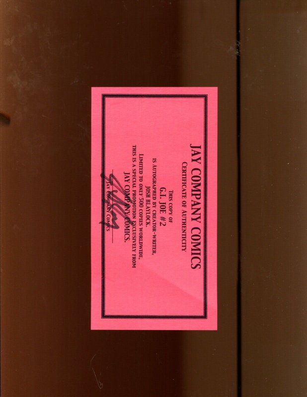 G.I. Joe #2 - SIGNED BY JOSH BLAYLOCK/W CEO! (8.5) 2001