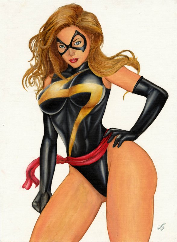 Ms. Marvel Painting 10 X 16 Acrylic Painting