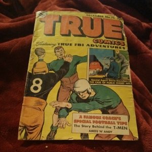 True Comics #74 December 1948 golden age football cover sports magazine