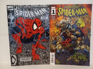 SPIDER-MAN #1 SILVER EDITION: 1990 + SPIDER-MAN 2099 #1 VARIANT - FREE SHIPPING