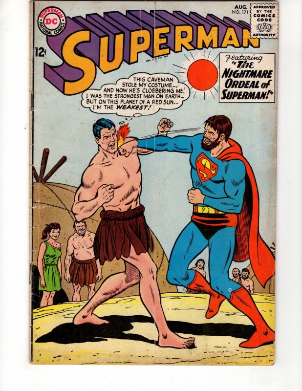 Superman #171  (1964) THE NIGHTMARE ORDEEAL OF SUPERMAN!  / ID#NN