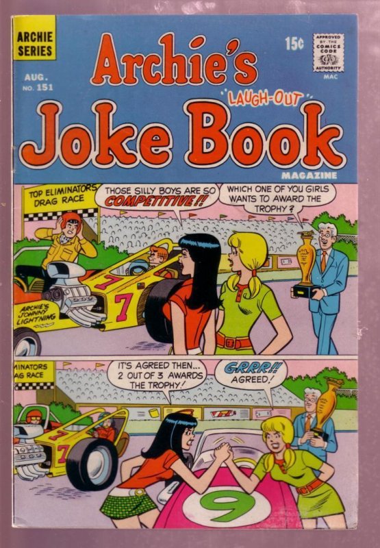 ARCHIE'S JOKE BOOK #151 1970-BETTY-VERONICA---DRAG RACE VG