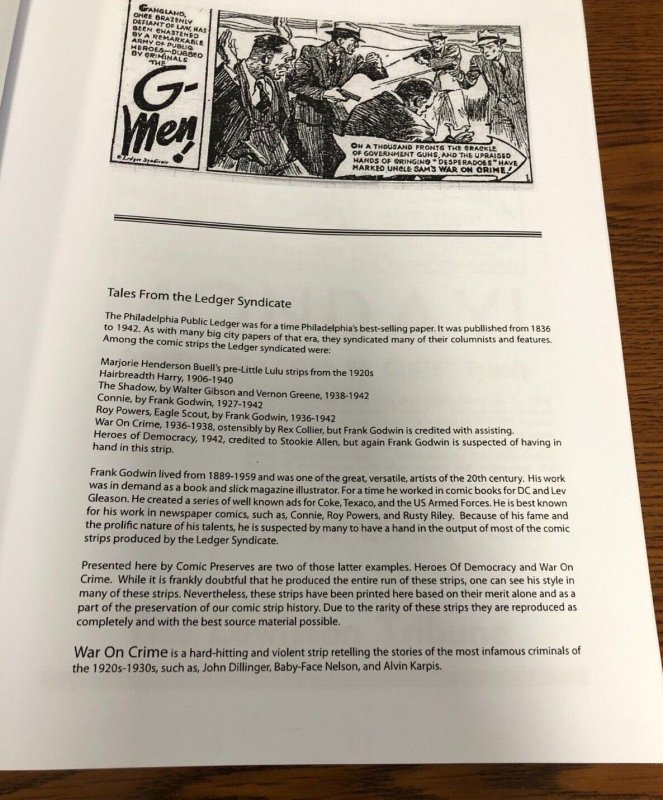 War on Crime: 1936-1938 HC by Rex Collier & Frank Godwin - collects strips 