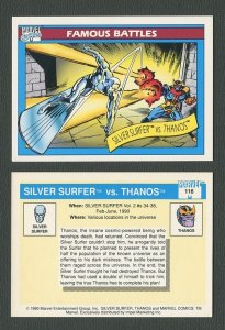 1990 Marvel Comics Card  #116 (Silver Surfer vs Thanos)  NM-MT