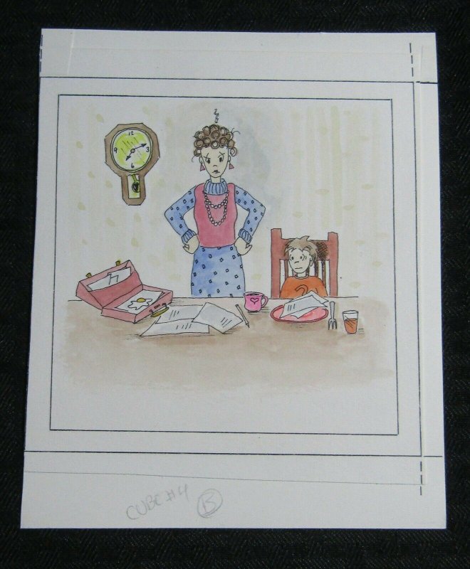 NOTE CUBE Cartoon Woman Never Feel Rushed 5.25x6.5 Greeting Card Art #1252