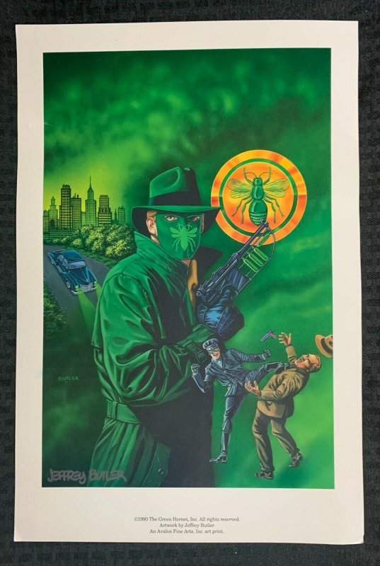 1990 GREEN HORNET Signed 12x18 Print by Jeffrey Butler VF- 7.5 Avalon Fine Arts