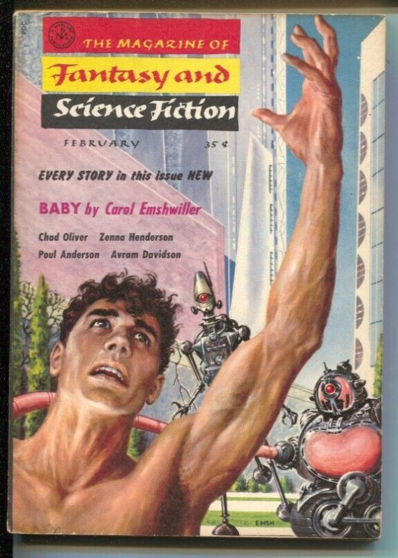 Magazine of Fantasy & Science Fiction 2/1958-Mercury-Carole Emshwiller-Robert...